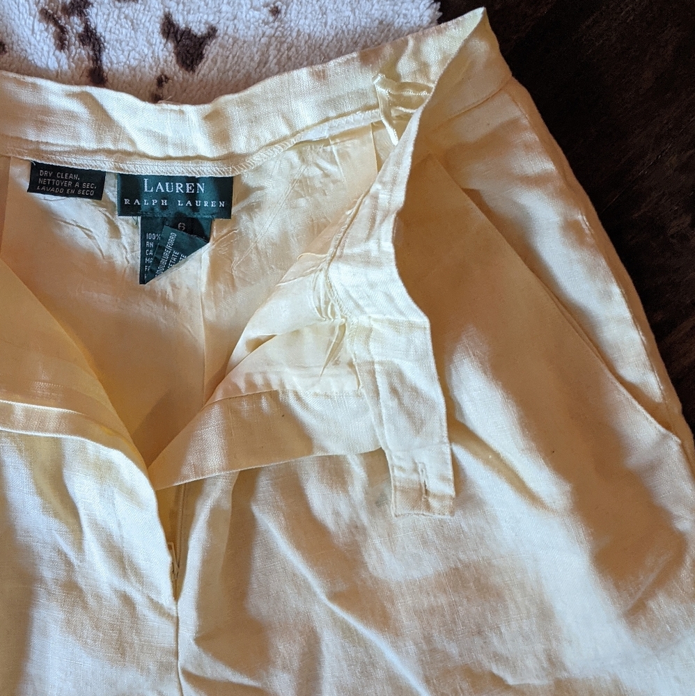 YELLOW linen trousers